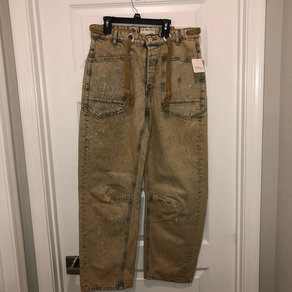 We The Free by Free People Moxie Low Slung Cowboy Barrel Relaxed Jeans 26L 26 L - Picture 7 of 10